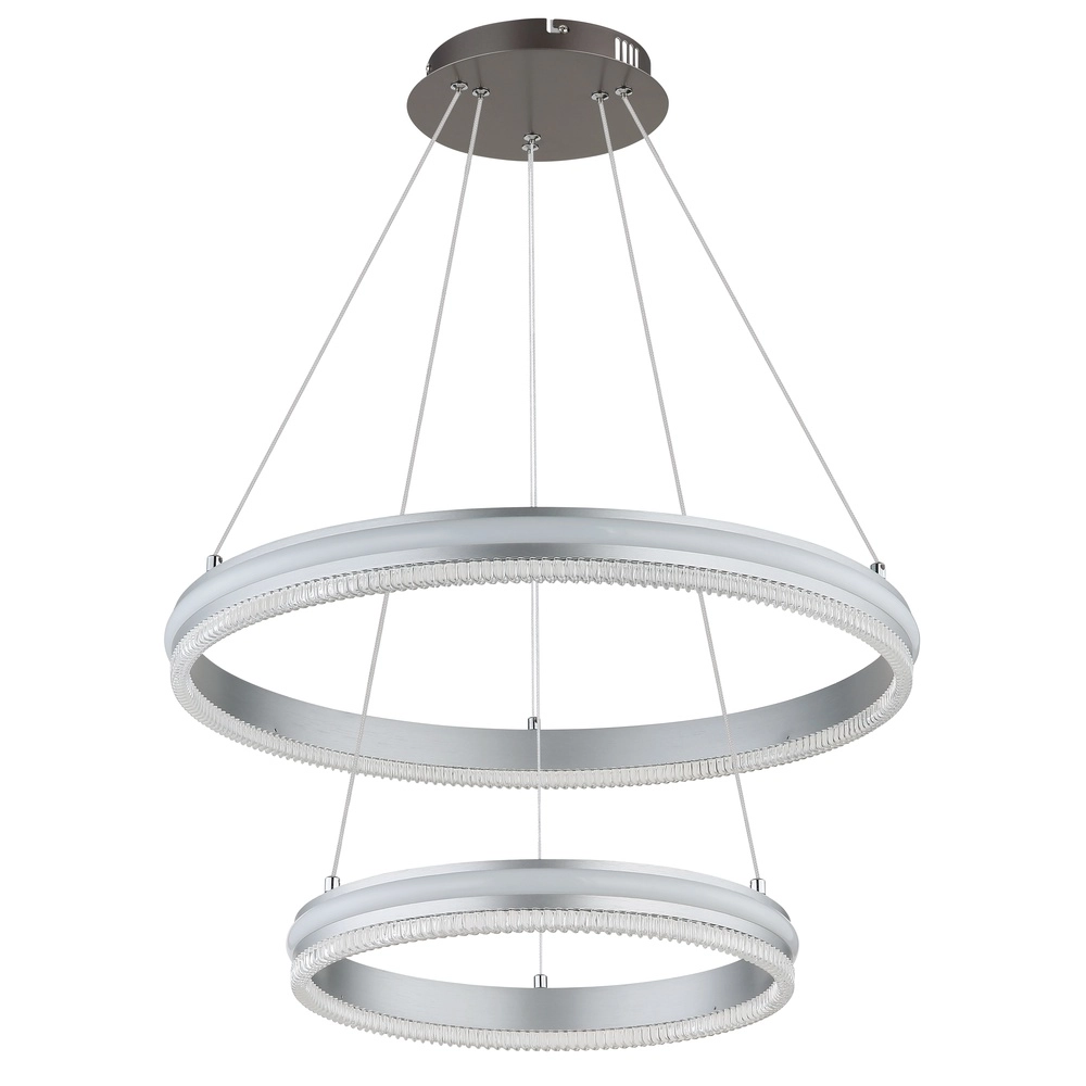 Pendant lamp Francine gunmetal 2 rings Globo 9007371583645