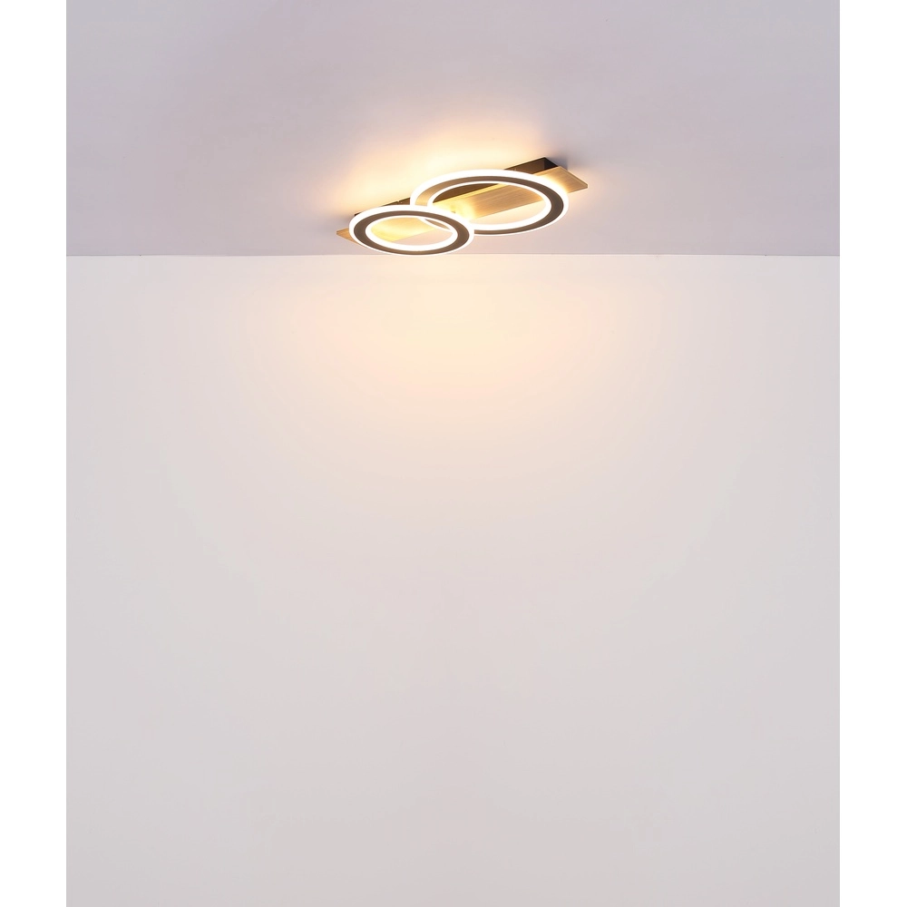 Design ceiling lamp Jayden Black with wood 3 rings Globo 9007371468409