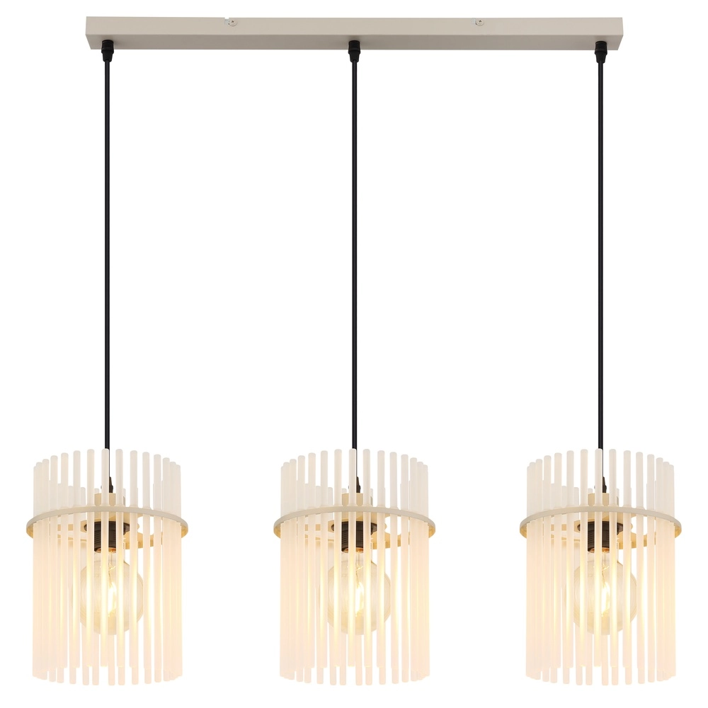 3-light pendant lamp Gorley sand brown with glass Globo 9007371566716