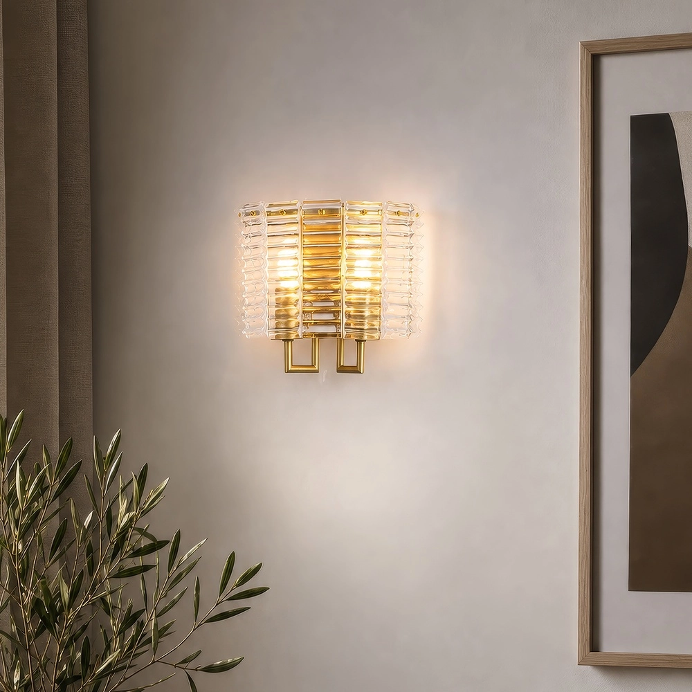 Classic wall lamp Flute Gold