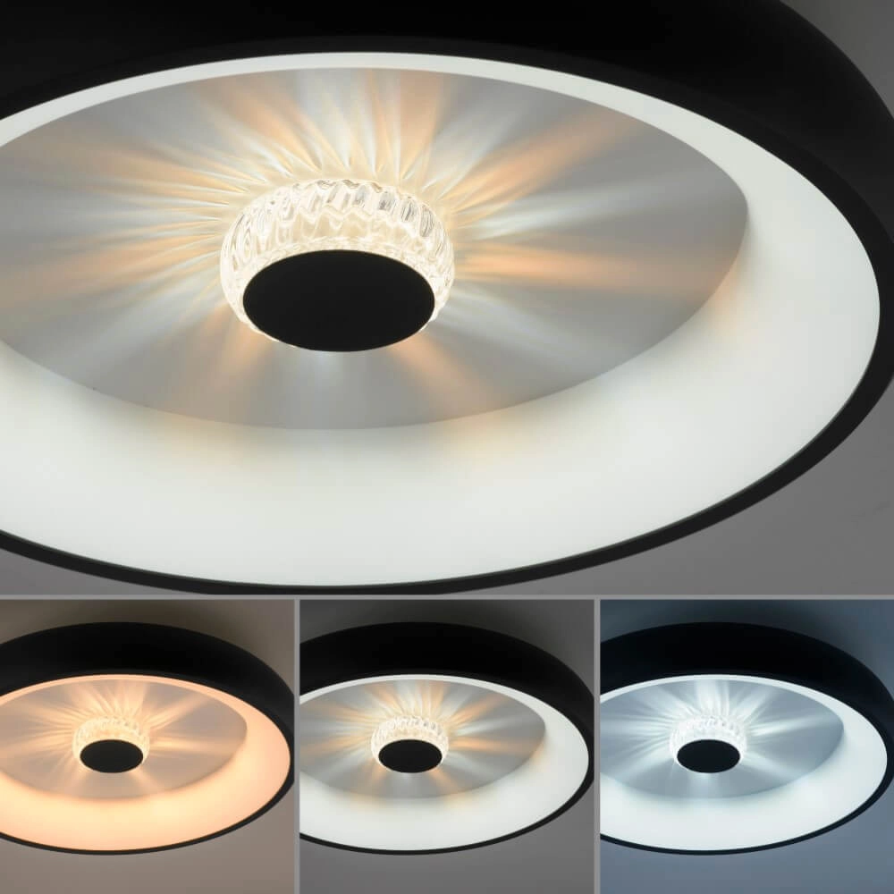 Round ceiling lamp Vertigo black Ø 46,5cm Just Light 4043689994723