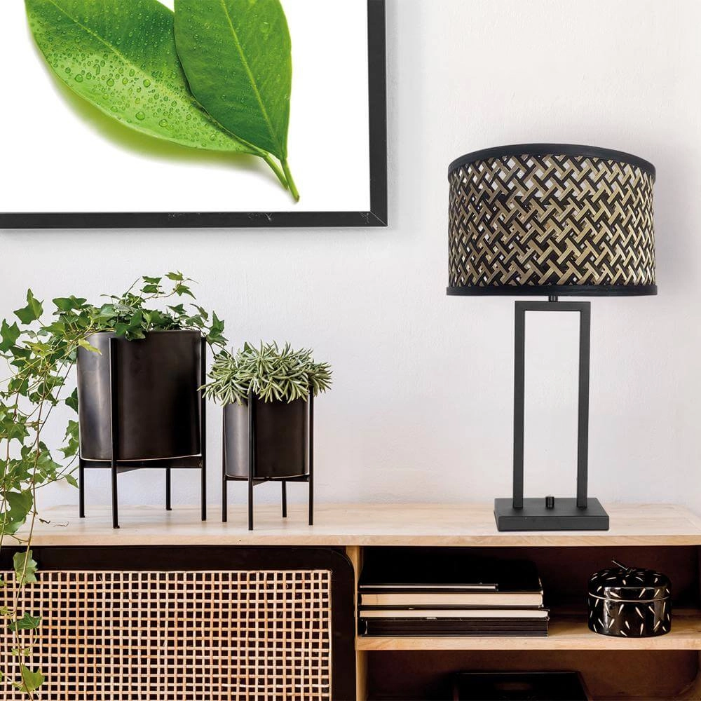 Table lamp Stang black with bamboo Steinhauer 8712746172027
