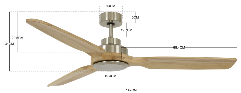 Ceiling fan light wood Shoalhaven Ø 142cm Beacon 9333509136552