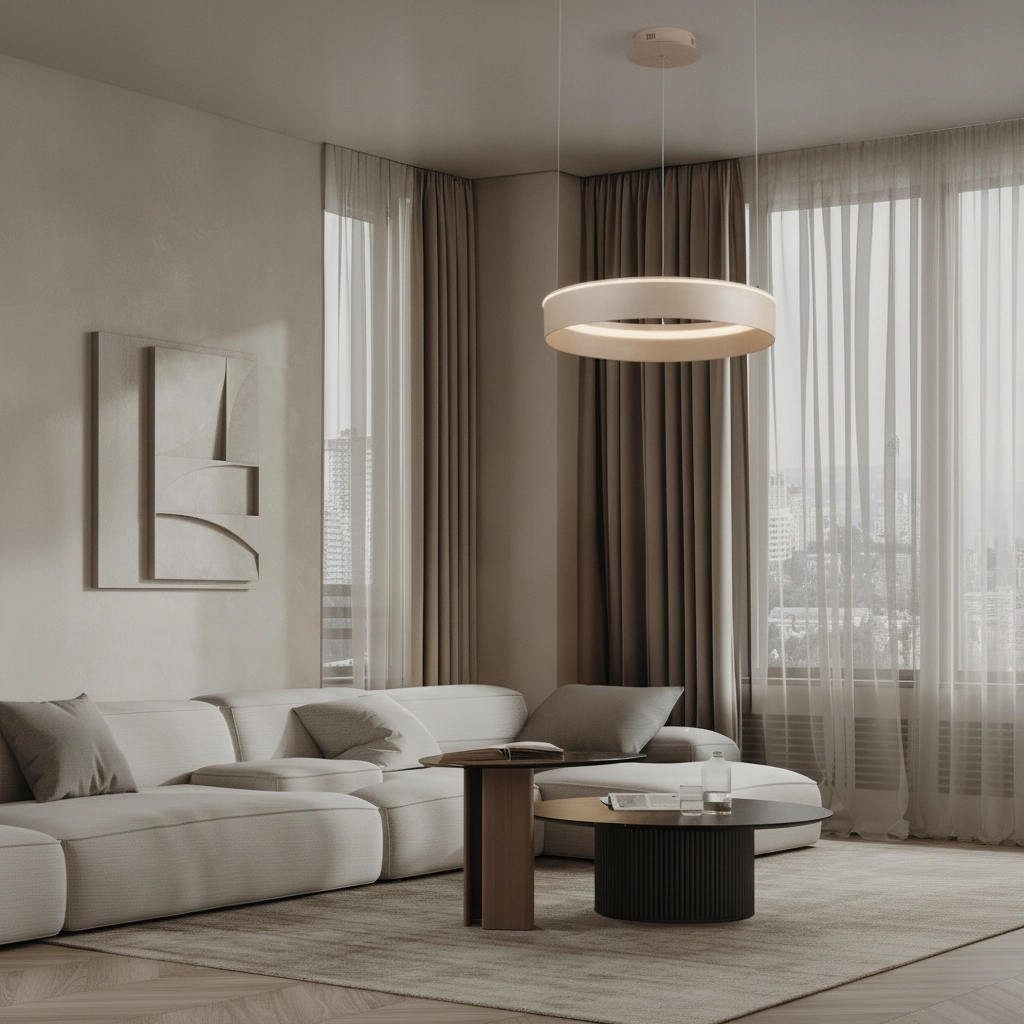 Modern pendant lamp Olivia sand brown Ø 60cm