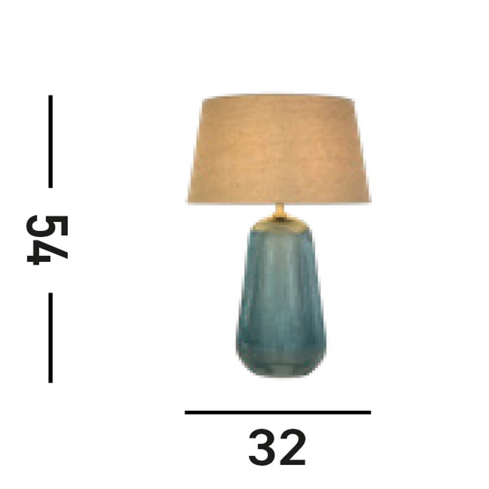 Table lamp Cameo blue glass Searchlight 5053423273754
