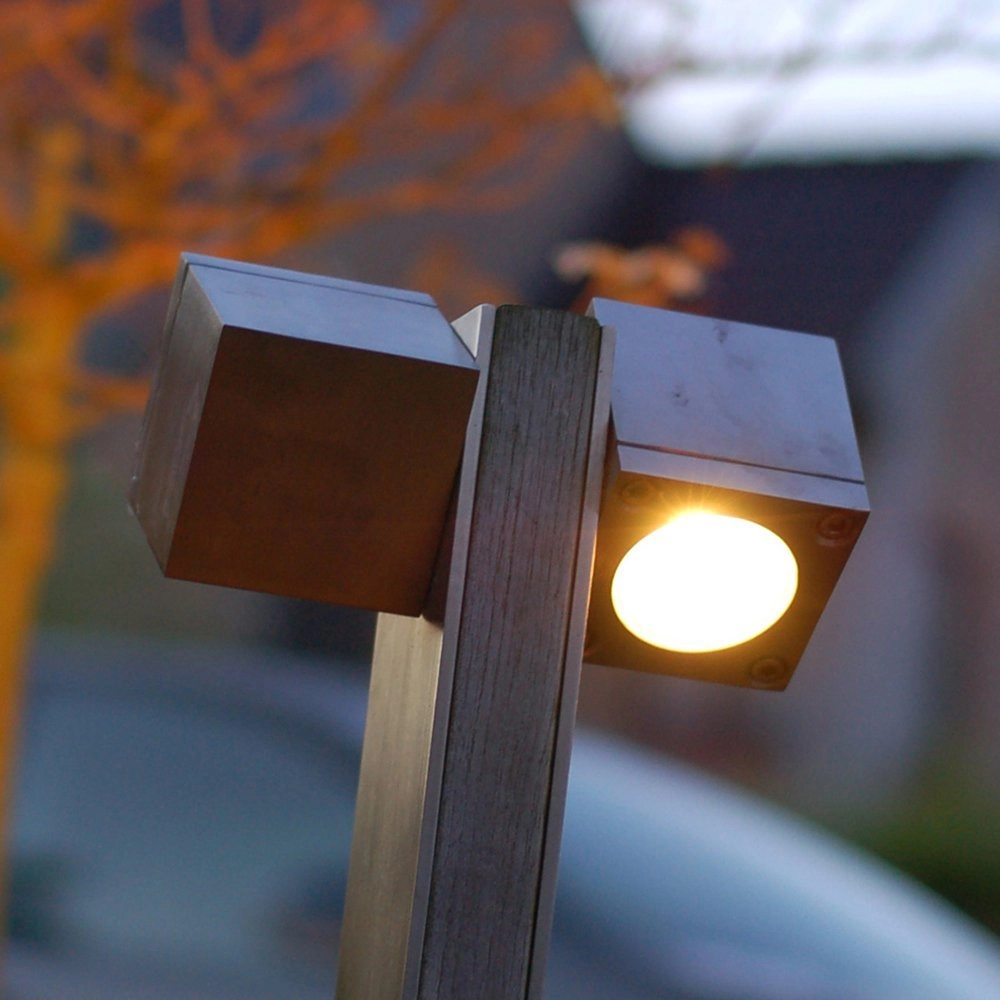 Garden spotlight Q-Bic Teak 2 60cm wood-stainless steel Royal Botania
