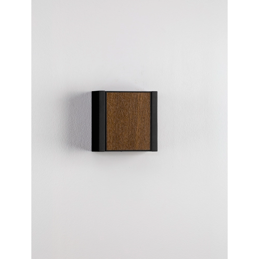 Wall lamp Kioo black with wood Lyora 5212017478795