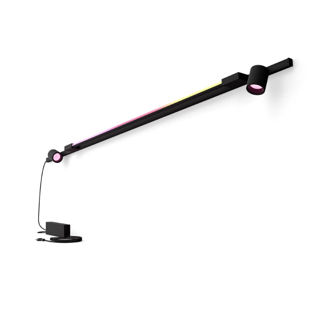 Hue Perifo - White and color set of 2 wall spotlights and gradient black Philips 8719514407886