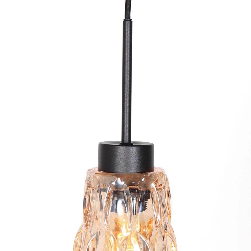 Pendant lamp Vidrio black with amber glass Steinhauer 8712746173710