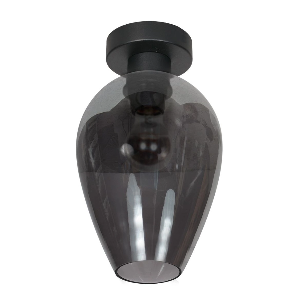 Ceiling lamp Bloeba smoke glass Ø 22.5cm