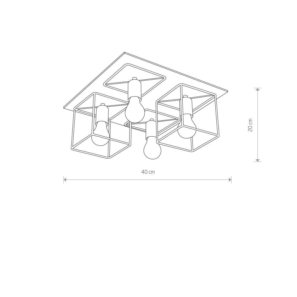 Ceiling light Coba 4-light Lyora 5903139904490