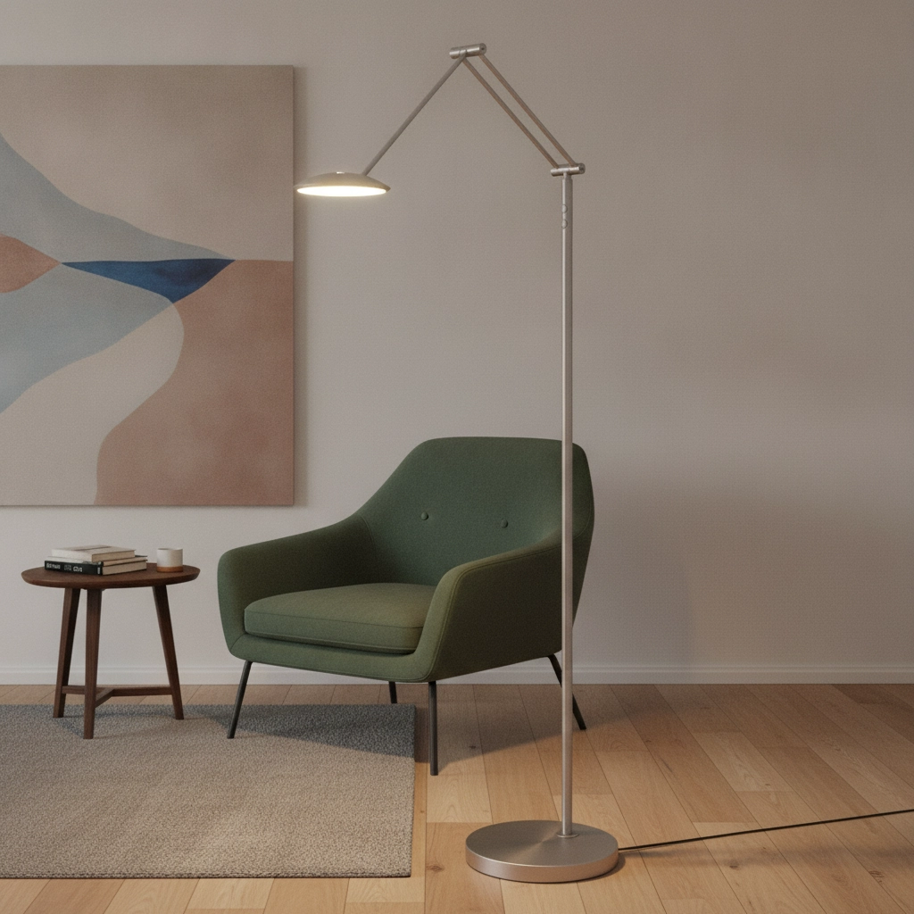 Reading lamp Roma single nickel Ø 23cm