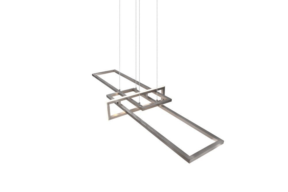 LED pendant light Salinas 110cm metallic gray Trio 4017807487909