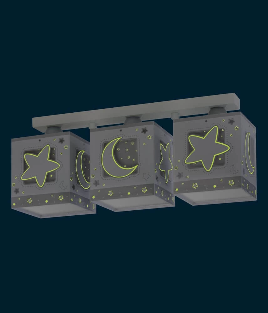 Children's room ceiling lamp Moonlight 3-light soft grey Dalber 8420406000398