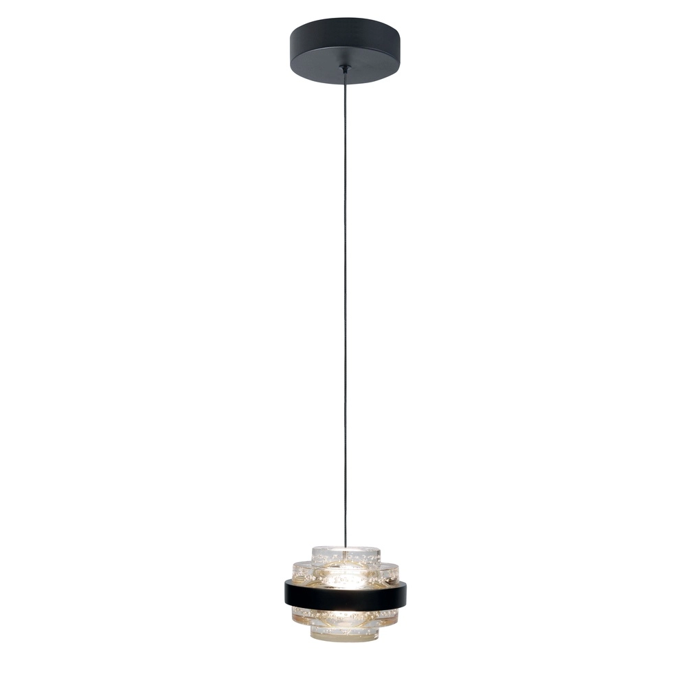 Pendant lamp Dynasty Black with clear glass