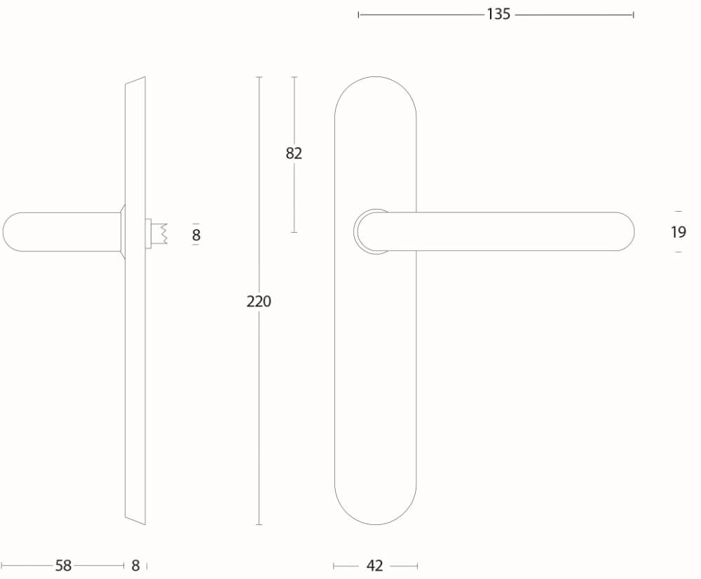 Modern door handle Rond Stainless steel Intersteel 8714186060582