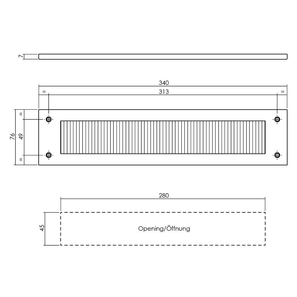 Draught protection Posta straight brush stainless steel Intersteel 8714186696705