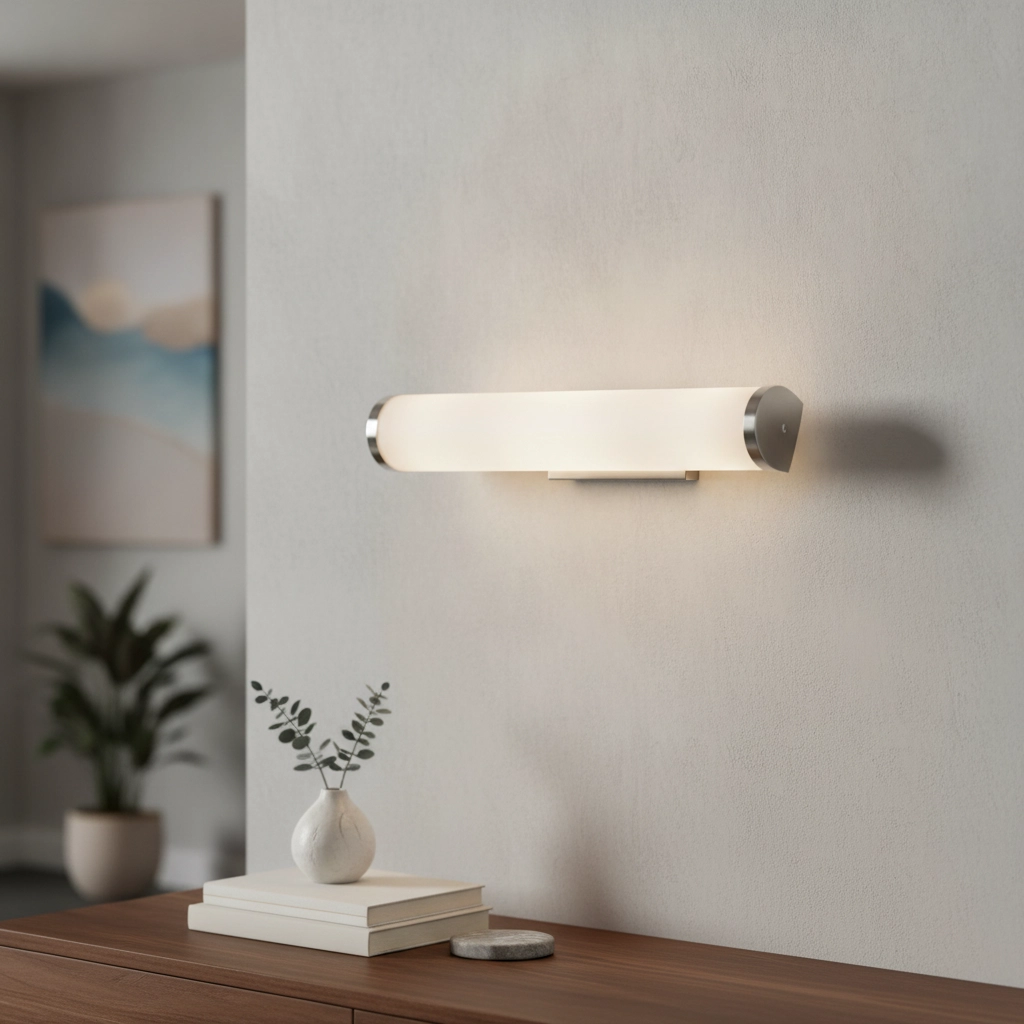 Wall lamp Polo Nickel with white 50cm