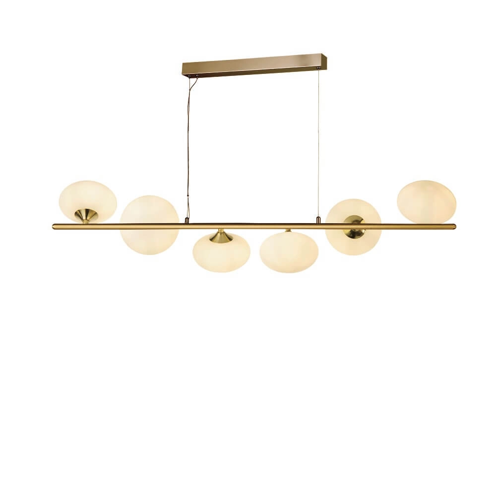 Gold hanging lamp Pebble 6-light