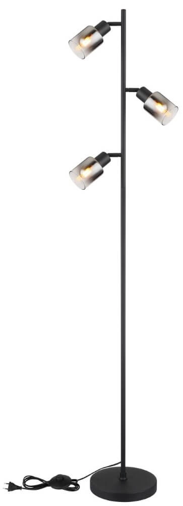 Floor lamp Hubertus with smoke glass Globo 9007371458011