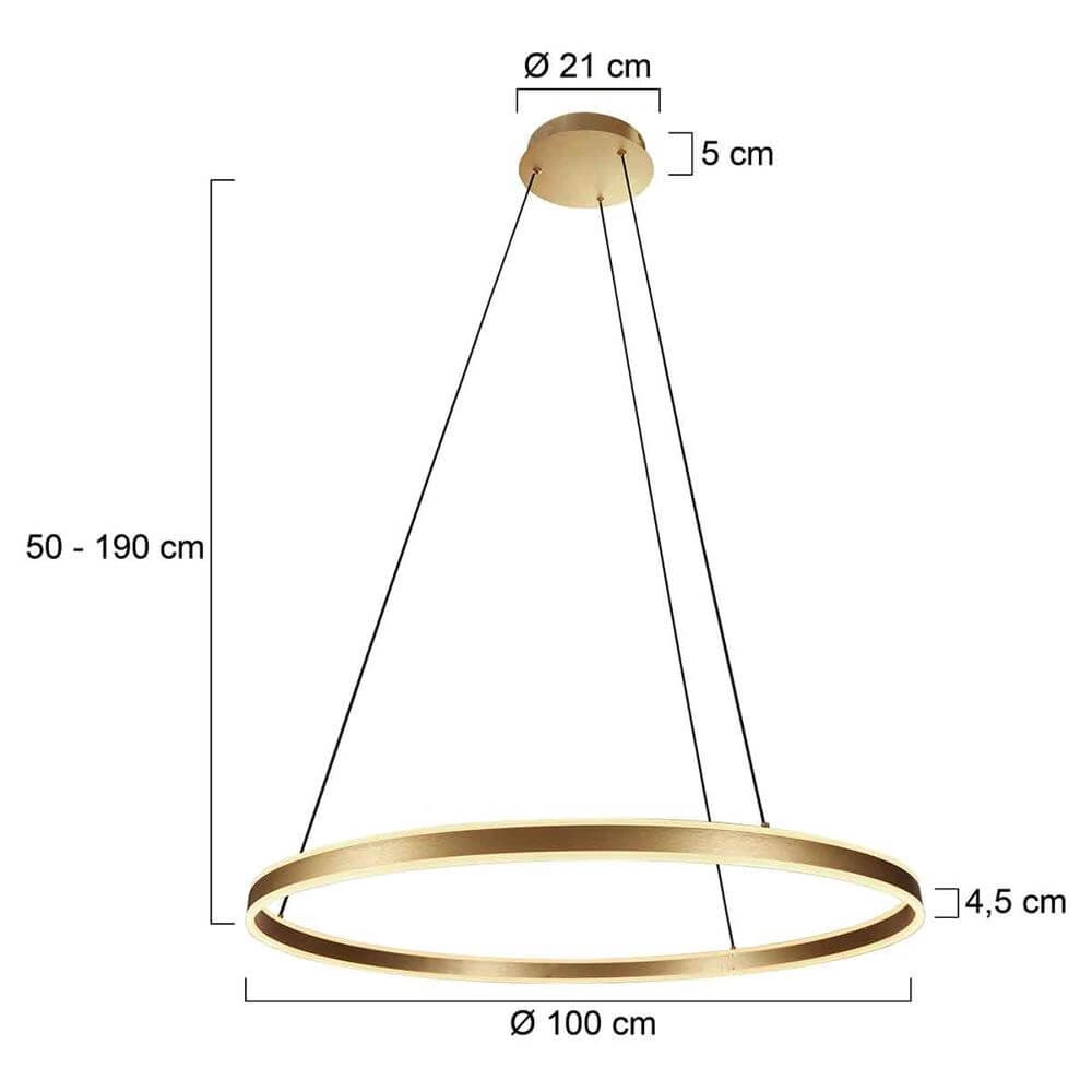 Design pendant lamp Ringlux gold Ø 100cm Steinhauer 8712746171679