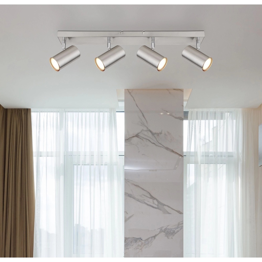 Ceiling lamp 4-lights Robby nickel Globo 9007371433537