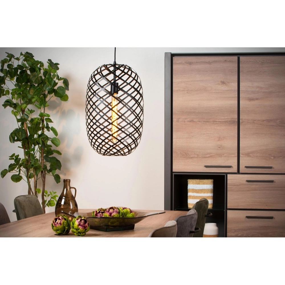 Pendant lamp Wolfram Ø 32cm black Lucide 5411212211163