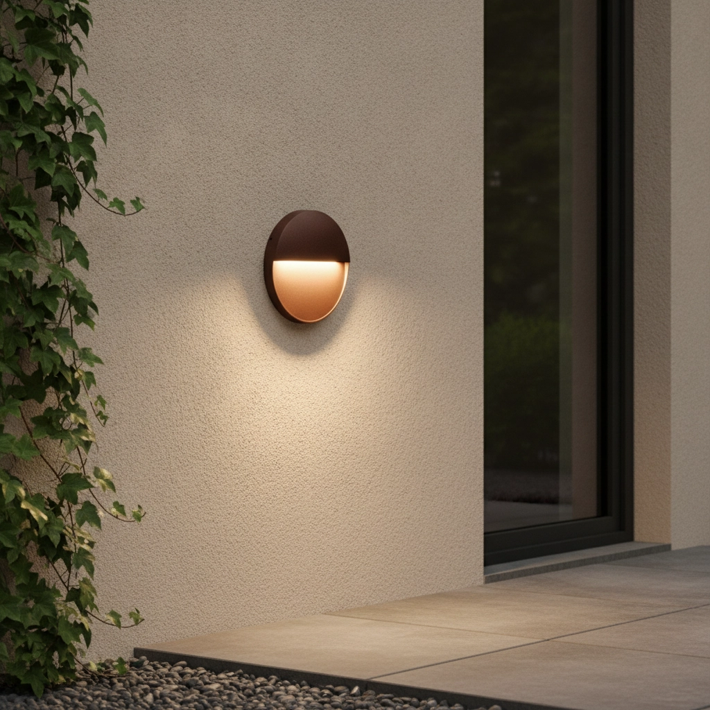 Round wall lamp Rodix Rusty brown
