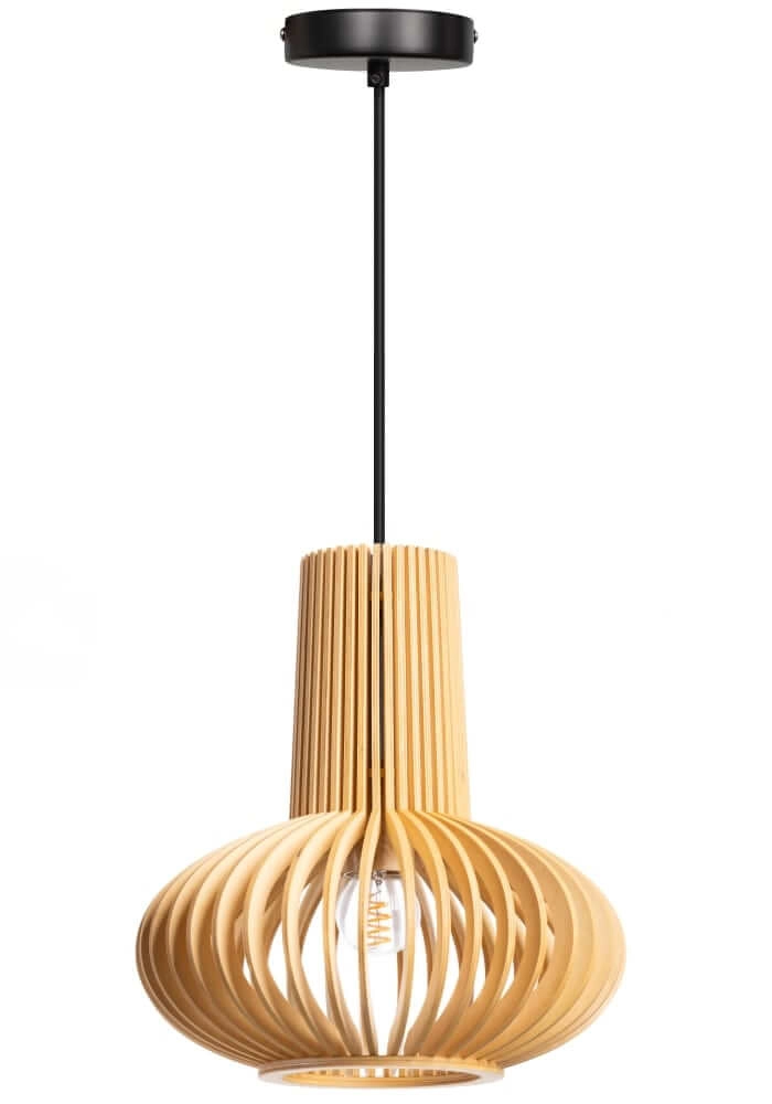 Wooden pendant lamp Tess Ø 25cm