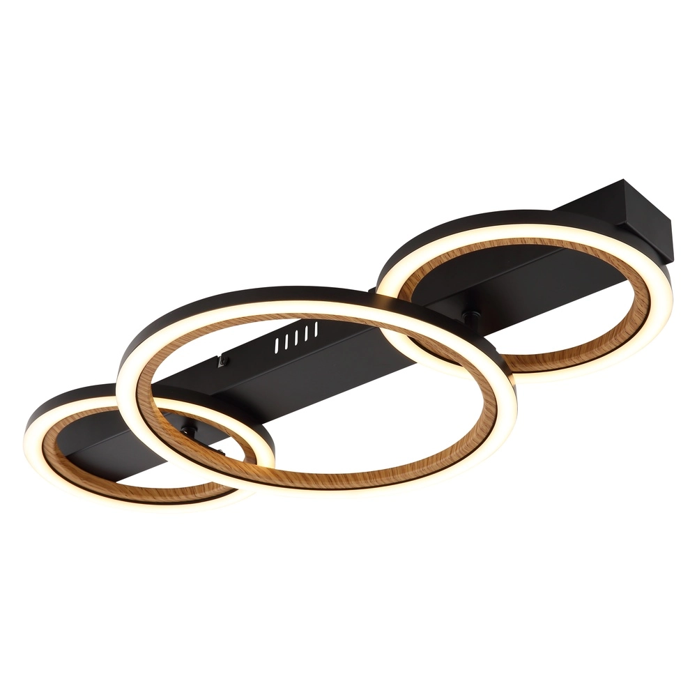Ceiling lamp Dakari I 3 rings black