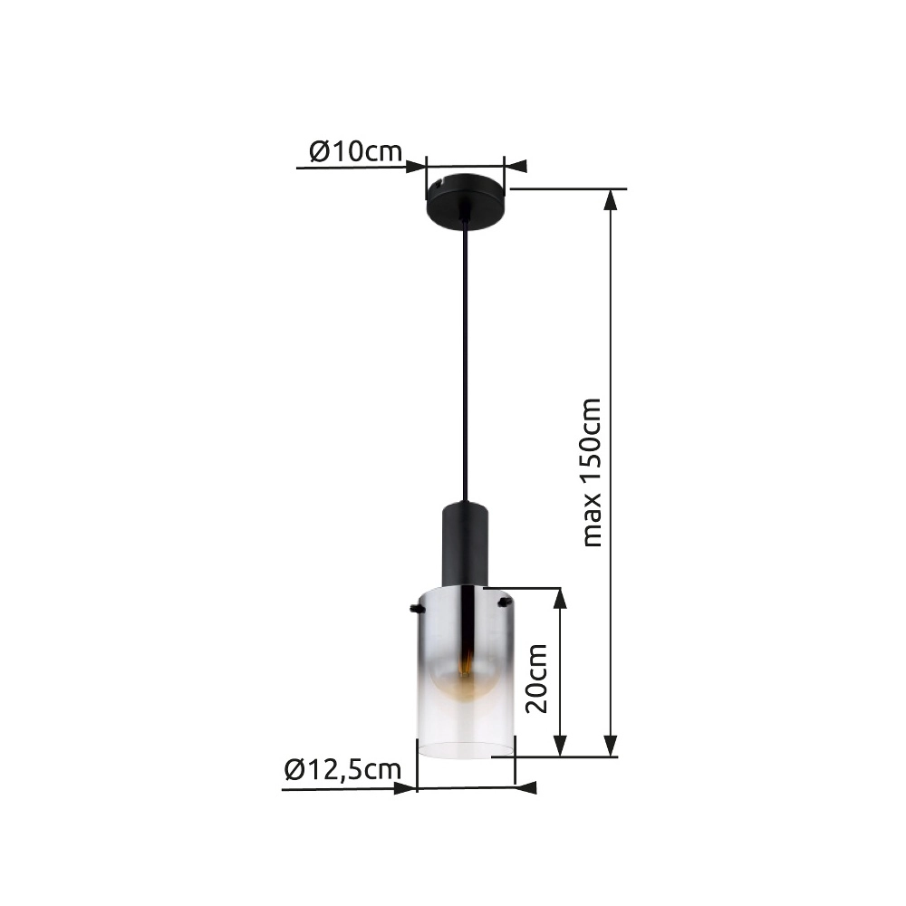 Single pendant lamp Florentina Black design Globo 9007371449149