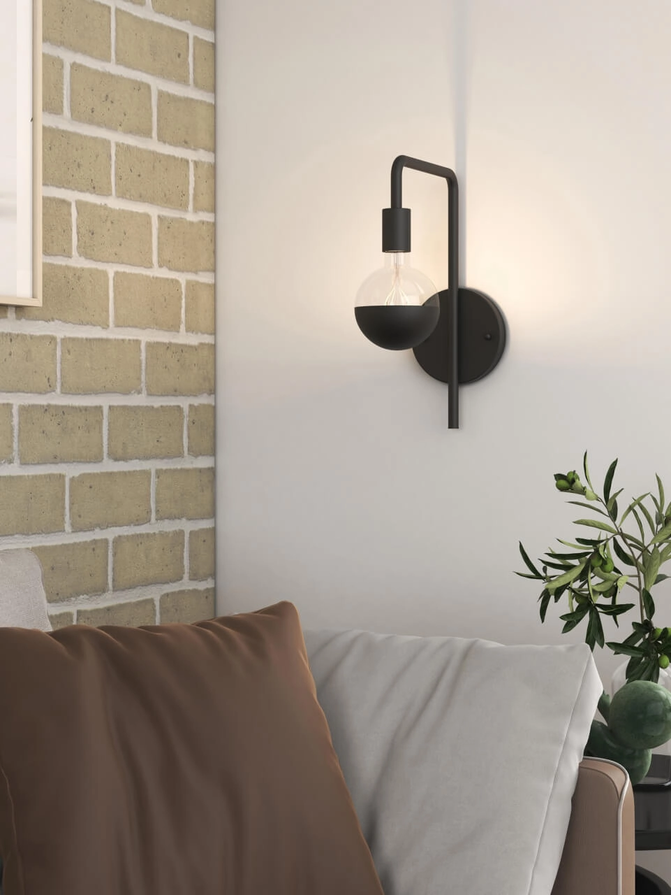 Black wall lamp U-line Circle 8712879150954