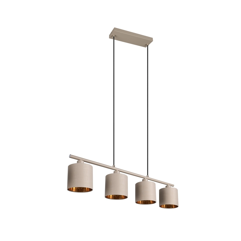 4-light pendant lamp Tommy sand brown