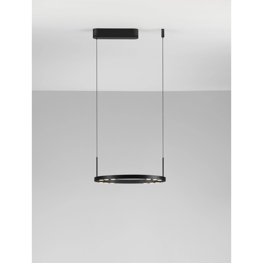 Sleek pendant lamp Lunette black Ø 40cm Lyora 5212017465184