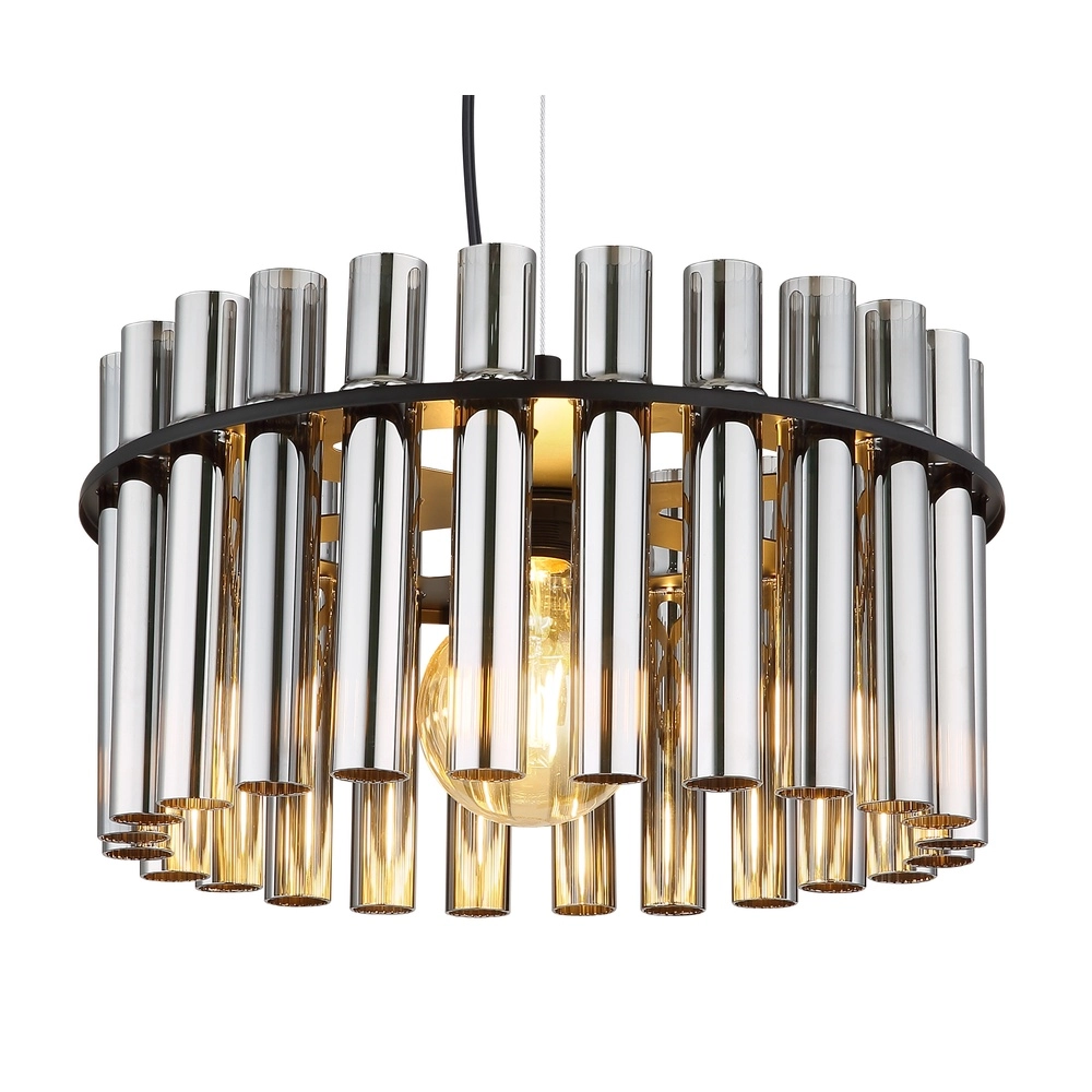 Pendant lamp Gorley II black with glass rods Globo 9007371586110