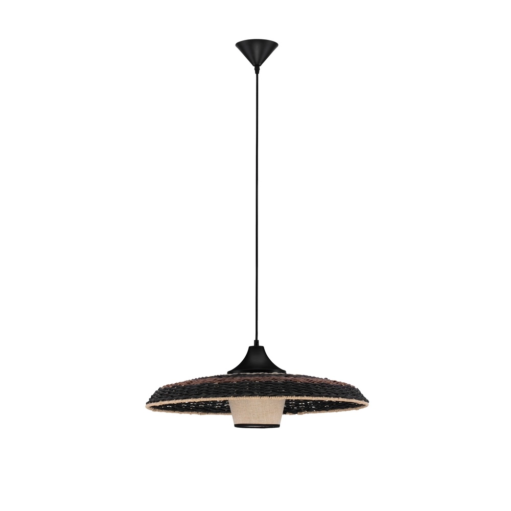Pendant lamp Capa black with rattan Lyora 5212017452917