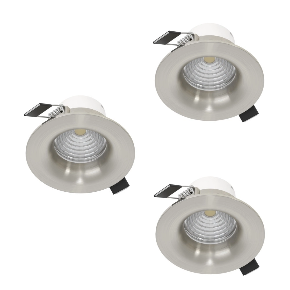 Set of 3 recessed spotlights Saliceto nickel Ø 8.8cm - 4.8W