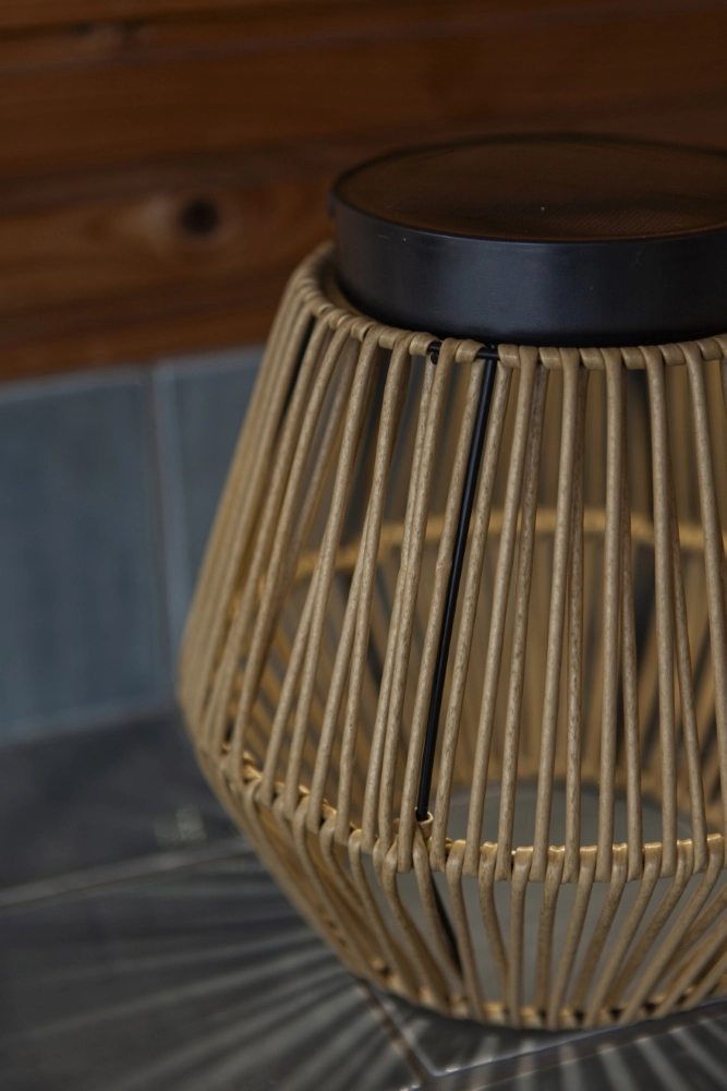 Solar table lamp Coppa rattan effect Lutec 6939412089560