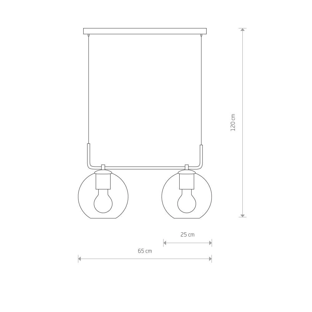 Wall lamp Monaco 2-light with glass Lyora 5903139936392
