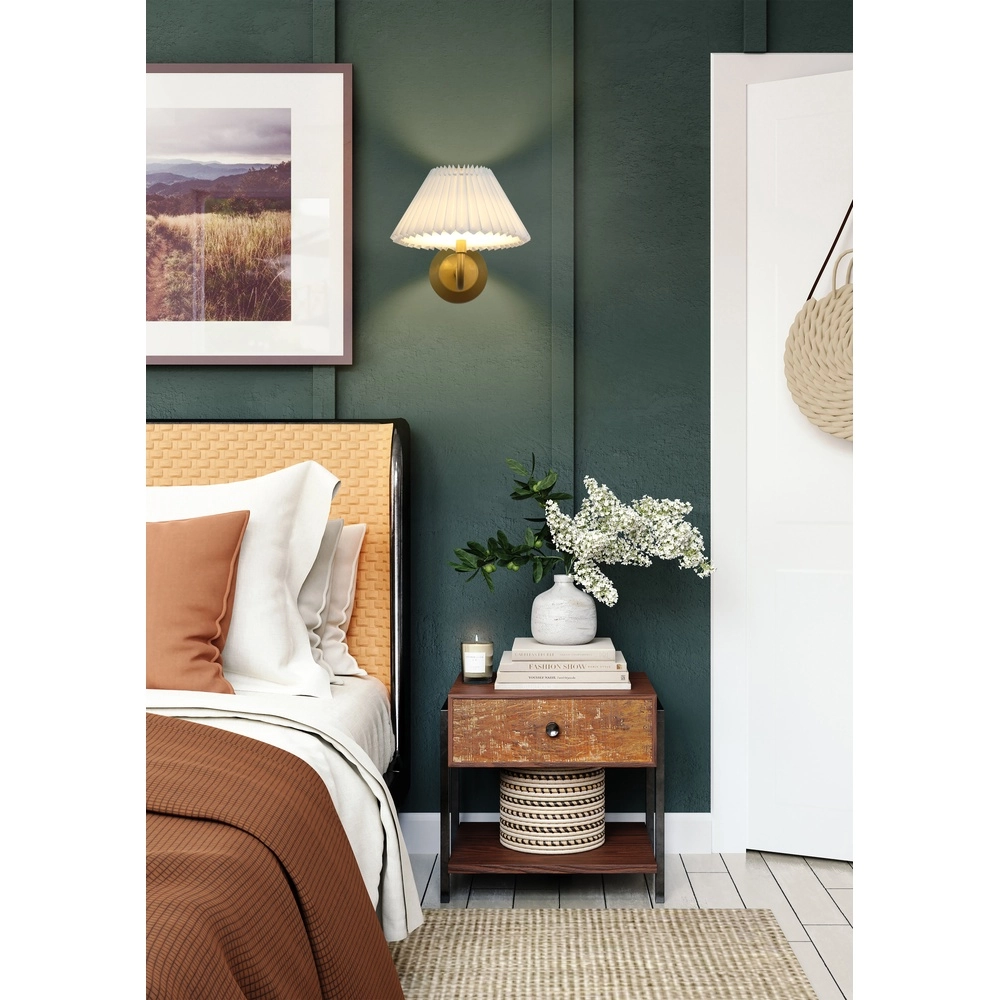 USB Rechargeable Wall Lamp Danish Gold with white Searchlight 5053423298375