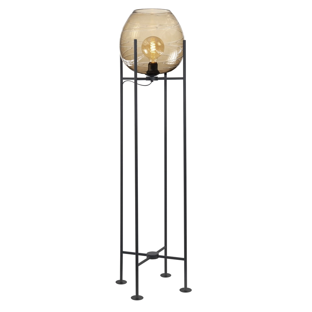 Floor lamp Fantasy black with gold glass 140cm