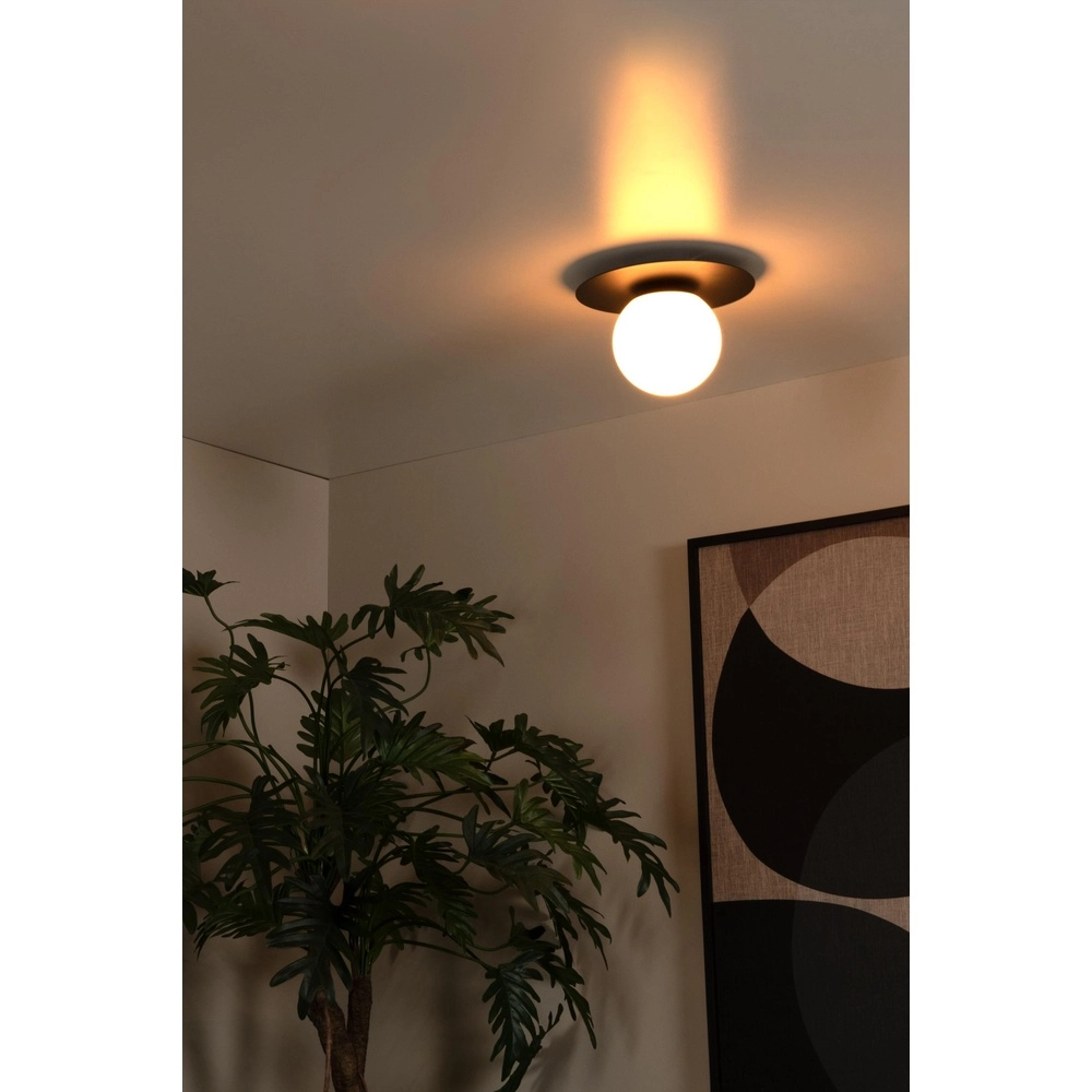 Ceiling lamp Tricia black with white sphere Lucide 5411212791993