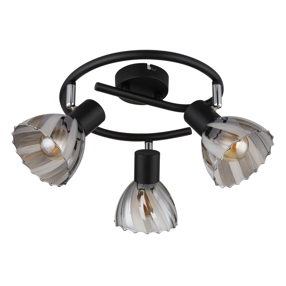 Ceiling lamp 3-lights Zachery Black Globo 9007371525508
