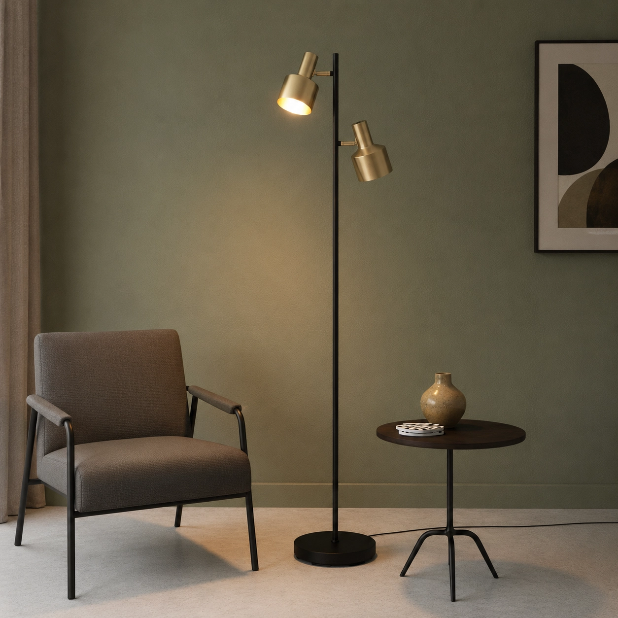 Floor lamp Twinkle black with gold