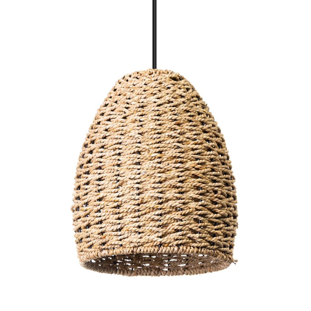 Rattan pendant lamp Lara Ø 23cm closed