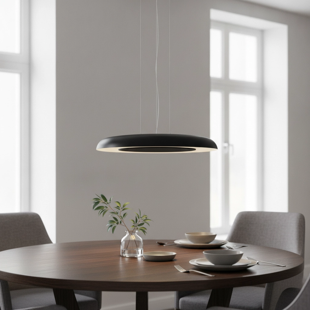 Modern pendant lamp Epos Ø 60cm black with white