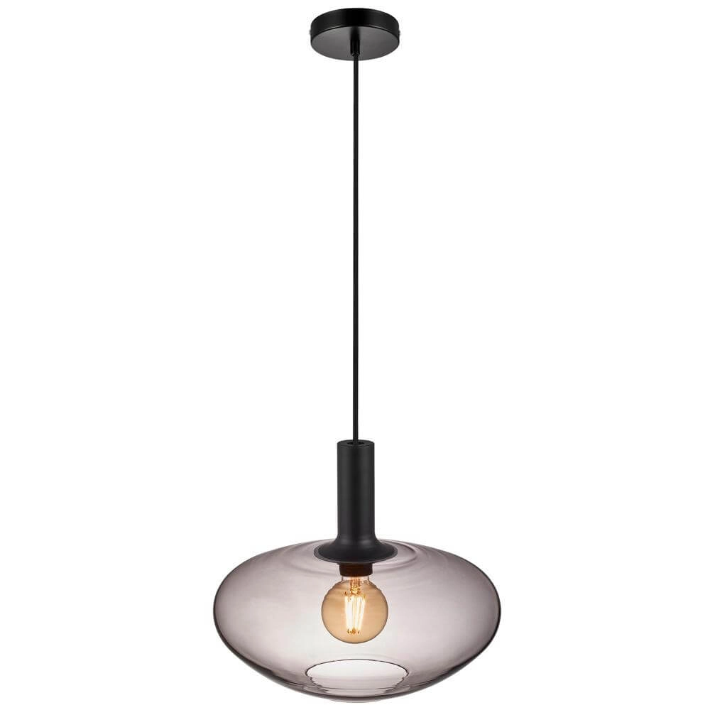 Glass pendant lamp Alton Ø 35cm smoke glass Nordlux 5701581488588