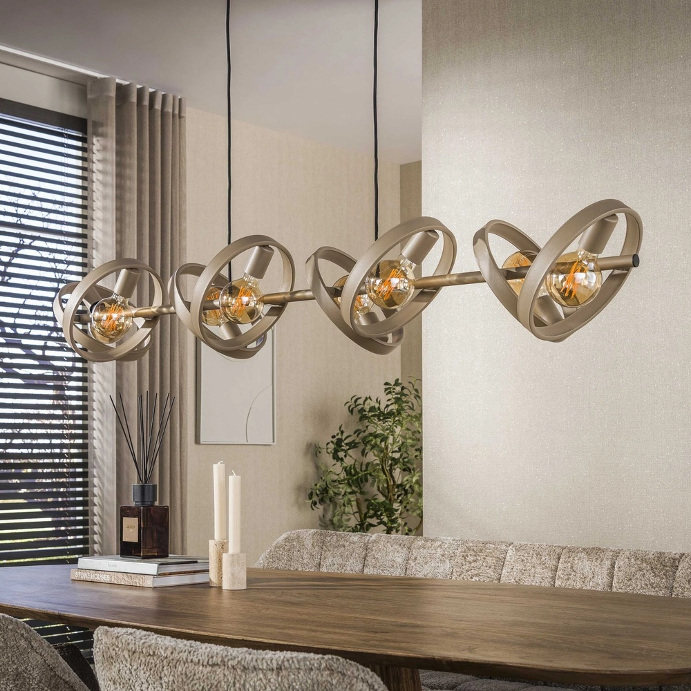8 rings pendant light dining table Hover sand - Ø 26cm Lyora 8716803513372