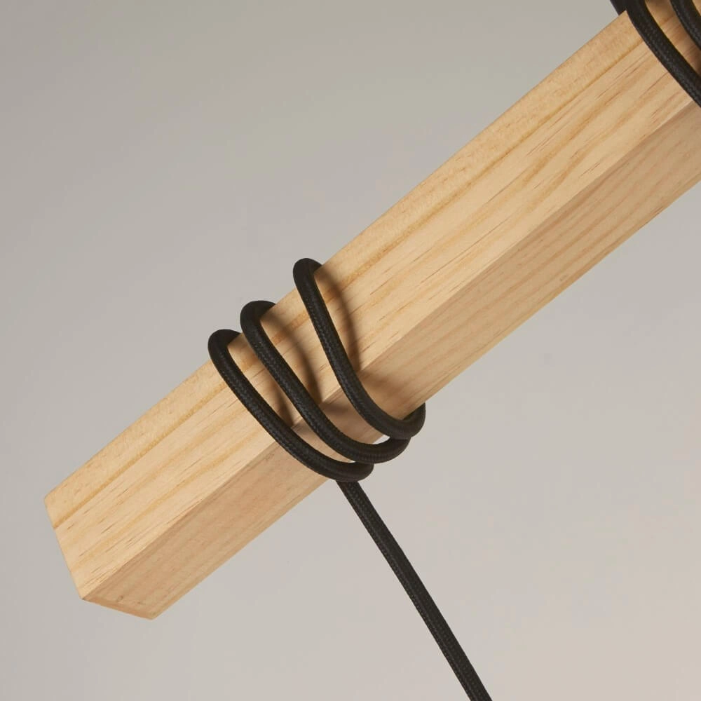 4-light pendant lamp Woody with wood Searchlight 5053423206400