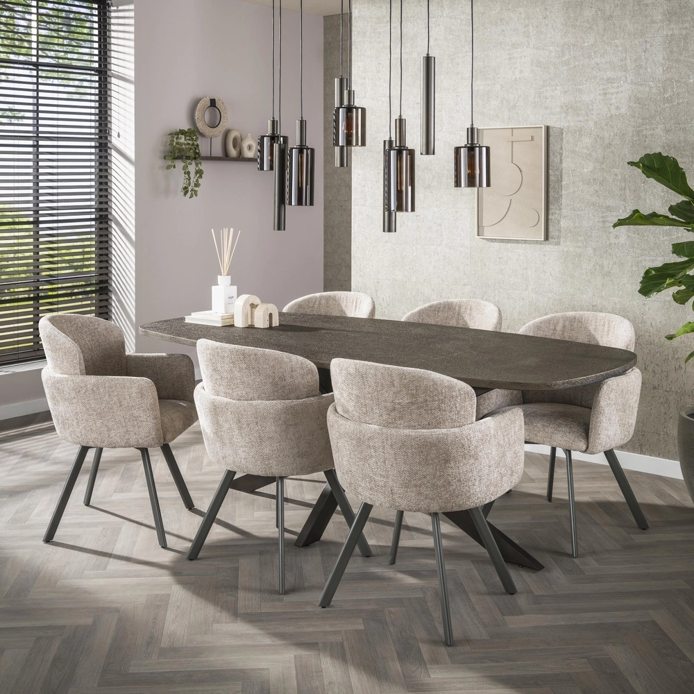 Dining table pendant lamp Sepiora Sienna brown - dark glass - with pendants Lyora 8716803513464